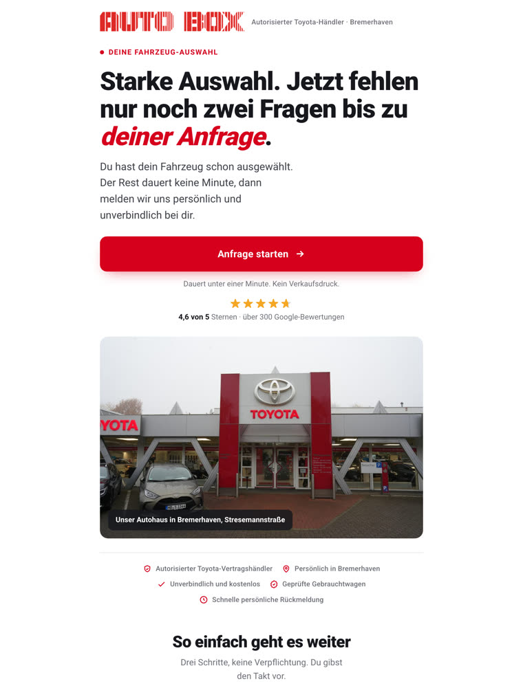 Anfrage-Strecke eines laufenden Kunden